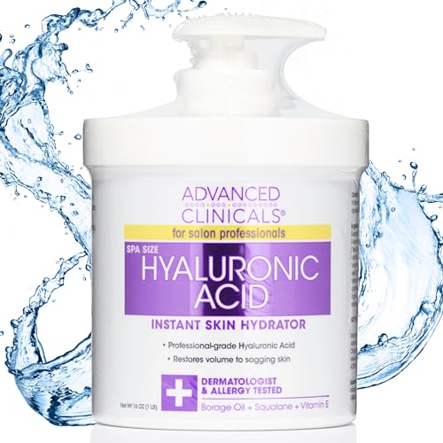 Advanced Clinicals Body Lotion - Hydrating, Firming with Hyaluronic Acid & Vitamin E - 16oz