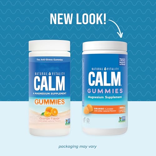 Natural Vitality Calm Magnesium Citrate Gummies - Stress Relief, Vegan & Non-GMO, Orange - 240 Count