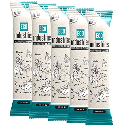 Eco Industries Multi-Surface Cleaner Refill Sachets - Zero Waste, Effective Cleaning - 5 Pack