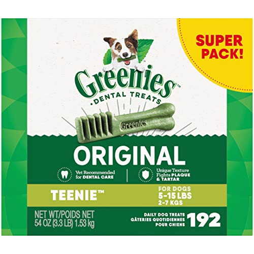 Greenies Original Teenie Dog Treats - Natural Dental Care, Vet-Recommended, 54oz (192 Treats)