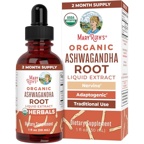 MaryRuth Organics Ashwagandha Herbal Supplement - Stress Relief & Relaxation - 60 Servings