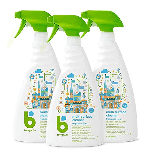 Babyganics Multi-Surface Cleaner - Plant-Powered, Non-Allergenic, Fragrance-Free - 32oz Pack of 3