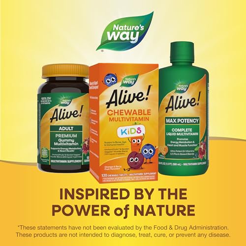 Nature's Way Alive! Children's Multivitamin - Supports Bone, Eye & Immune Health - 120 Tablets