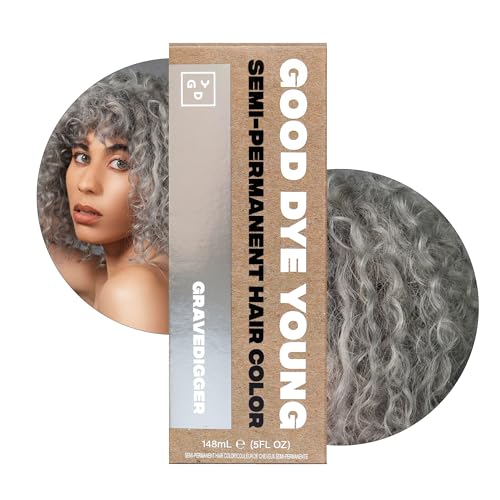 Good Dye Young Semi-Permanent Hair Color - UV Protective, Conditioning, Vegan - Gravedigger Silver