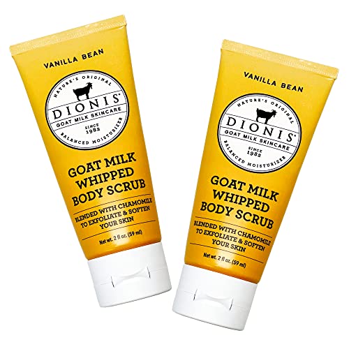 Dionis Goat Milk Body Scrub - Gentle Exfoliation, Nourishing Natural Ingredients - Vanilla Bean, 2oz