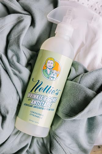 Nellie's Wrinkle-B-Gone - Plant-Based Wrinkle & Static Remover, Lemongrass Scent - 16 fl oz