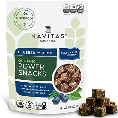 Navitas Organics Blueberry Hemp Superfood Snack - Antioxidant-Rich, Plant-Based - 8 oz.