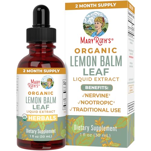 MaryRuth Organics Lemon Balm Herbal Supplement - Mood & Memory Support, Vegan, 1 Fl Oz