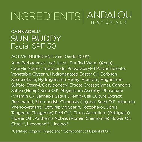 Andalou Naturals Sunscreen - SPF 30, Moisturizing with Hemp Stem Cells, Broad Spectrum - 2.7oz