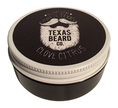 Texas Beard Co Clove Citrus Beard Balm - Softens & Strengthens, All Natural Ingredients - 2oz