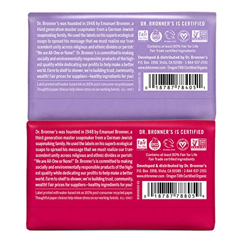 Dr. Bronner's Body Soap - Gentle Organic Oils, Vegan & Cruelty-Free, Lavender & Rose - 2-Pack