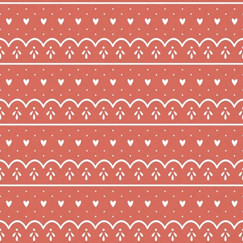 Waterleaf Paper Co. Dissolvable Gift Wrap - 100% Compostable, Red Hearts Design - 6 Sq Ft
