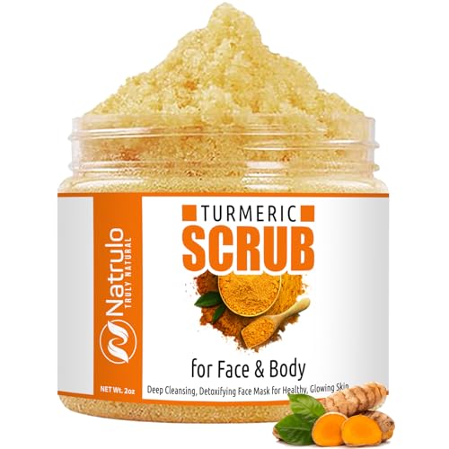 Turmeric Face Scrub - Brightens Skin, Detoxifies Pores, Handmade in USA - 4oz