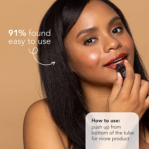 Ethique Dahlia Satin Matte Lipstick - Nourishing Terracotta Brown, Vegan, Cruelty-Free - 0.28 oz