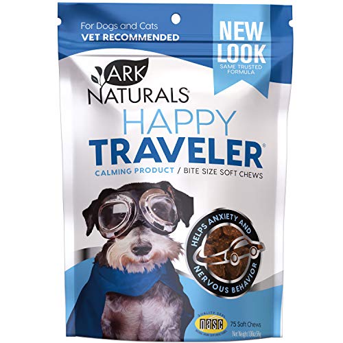 Ark Naturals Happy Traveler Chews - Natural Anxiety Relief for Pets, Herbal Ingredients - 1.98oz