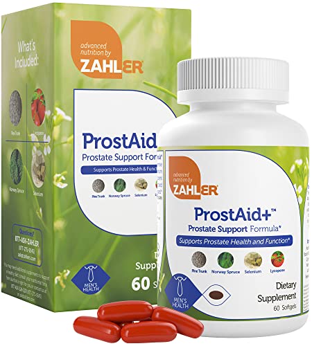 Zahler ProstAid+ Prostate Health Supplements - Urine Flow Support, Non-GMO, Kosher - 60 Softgels