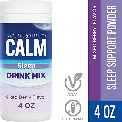 Natural Vitality Calm Sleep Drink Mix - Supports Restful Sleep with Magnesium & Melatonin - 4oz