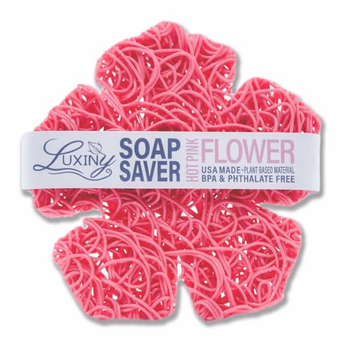 Luxiny Soap Savers for Bar Soap - Extends Soap Life, Made from Plant Materials, Hot Pink Flower