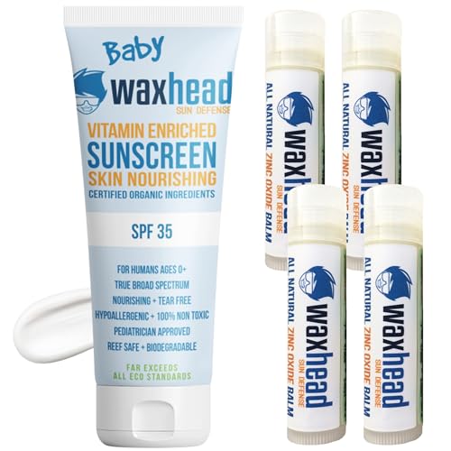 Waxhead Baby Sunscreen - Non-Toxic, Fragrance-Free, Broad Spectrum Protection - 3oz