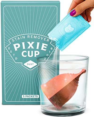 Pixie Cup Stain Remover - Brightens Reusable Period Cups, Natural Ingredients - 5 Packets