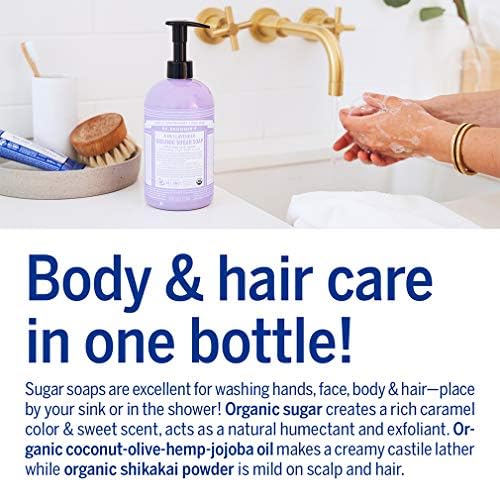 Dr. Bronner's Lavender Gift Set - Nourishing Body Lotion, Vegan & Biodegradable - 1 Soap 12oz, 8oz