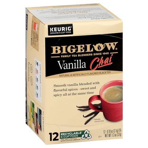 Bigelow Tea Vanilla Chai Black Tea Pods - Smooth Spicy Flavor, B Corp Certified - 72 Count