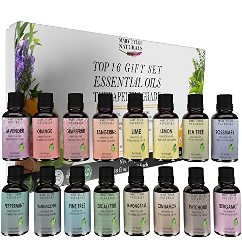 Essential Oils Set - 100% Pure Therapeutic Blends, 16 Varieties in 10ml Bottles