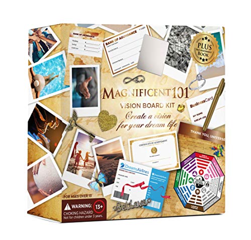 Magnificent 101 Vision Board Kit - Achieve Your Dreams with Feng Shui, Includes 23x17" Board