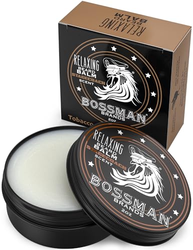 Bossman Beard Balm - Nourishing Softener & Thickener, Stagecoach Scent - 4oz Made in USA