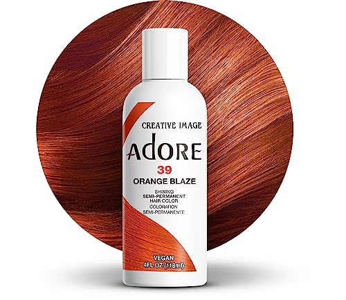 Adore Semi-Permanent Hair Color - Long-Lasting Orange Blaze, Vegan & Cruelty-Free - 4 Fl Oz