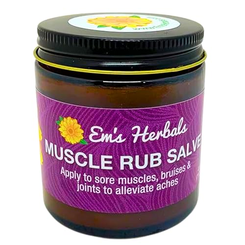 Em's Herbals Muscle Rub Salve - Alleviates Discomfort with Organic Arnica & Menthol - 4 oz