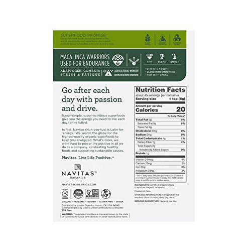 Navitas Organics Maca Powder - Boosts Energy Naturally, USDA Organic, Non-GMO - 8oz