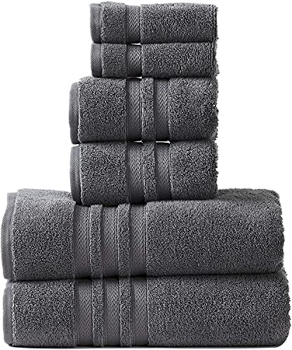 Eco Terry Bath Towel Set - Soft, Quick-Dry, Made from Recycled Cotton & Plastic - 6 pcs