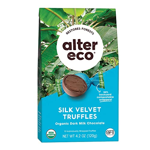 Alter Eco Dark Chocolate Truffles - Organic, Fair Trade, Pure Coconut Oil, 10 Count