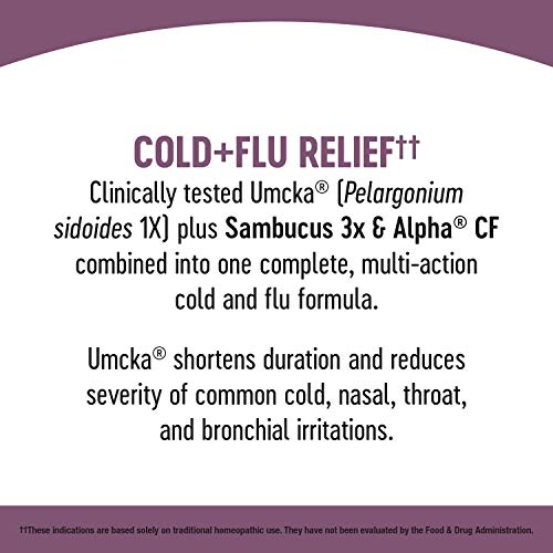 Nature's Way Cold + Flu Relief Syrup - Multi-Symptom Support, Homeopathic, Berry Flavor - 4 Fl Oz