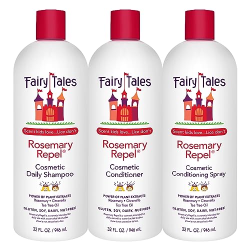 Fairy Tales Kids Shampoo & Body Wash Trio - Lice Defense & Nourishing Oils - 12oz