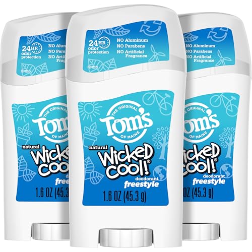 Tom's of Maine Natural Deodorant for Kids - 24-Hour Odor Protection, Aluminum-Free - 3-Pack