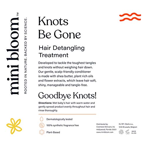 Mini Bloom Hair Detangler - Gentle Knot Relief, Nourishing Shea Butter & Flower Extracts - 16.6oz