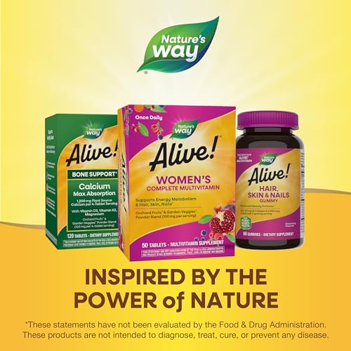 Nature's Way Alive! Women's Multivitamin - Supports Energy, Hair, Skin & Nails - 50 Tablets