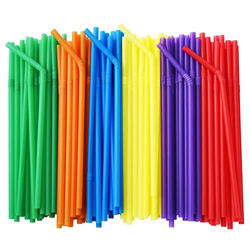 ALINK Flexible Drinking Straws Set - Fun Colors, BPA-Free, Reusable After Washing - 500 Pack