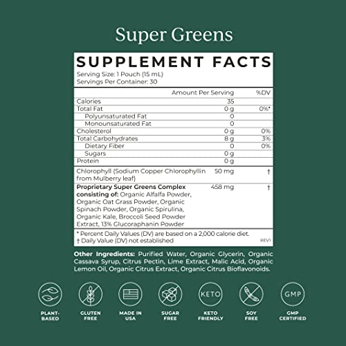 CYMBIOTIKA Super Greens Supplement - Immune Support, Detox & Energy Boost - Citrus Lime, 30 Pouches