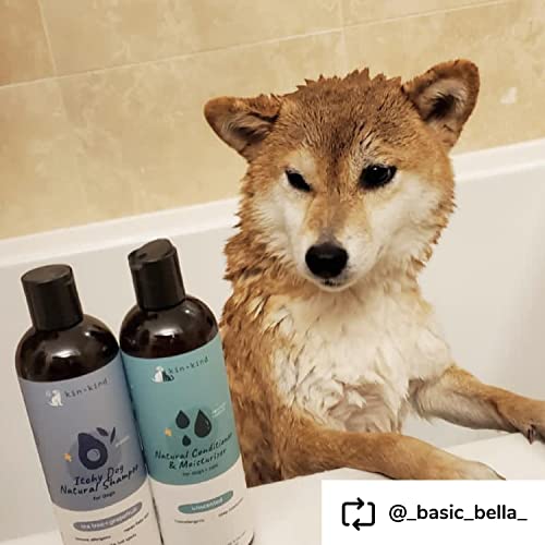 kin+kind Anti-Itch Dog Shampoo - Natural Relief for Itchy Skin with Olive & Coconut Oils - 12 fl oz