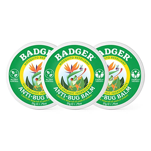 Badger Bug Repellent - Natural Insect Defense with Citronella & Lemongrass - 0.75oz Tin (3 Pack)