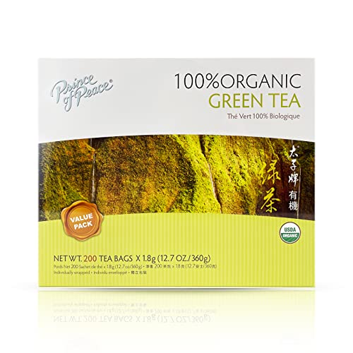 Prince of Peace Organic Tea - Natural Energy Boost, Non-GMO, Gluten-Free - 200 Tea Bags