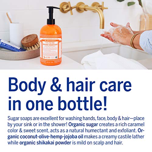 Dr. Bronner's Organic Sugar Soap - Cleanses & Nourishes with Fair Trade Ingredients - 24oz