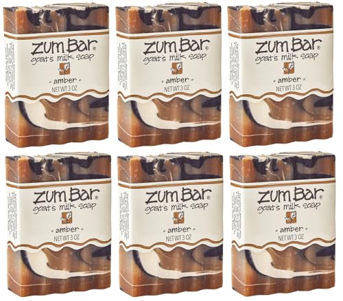 Zum Bar Goat's Milk Soap Set - Hydrating Amber Scent, Cruelty-Free & Natural - 3 oz (3 Pack)