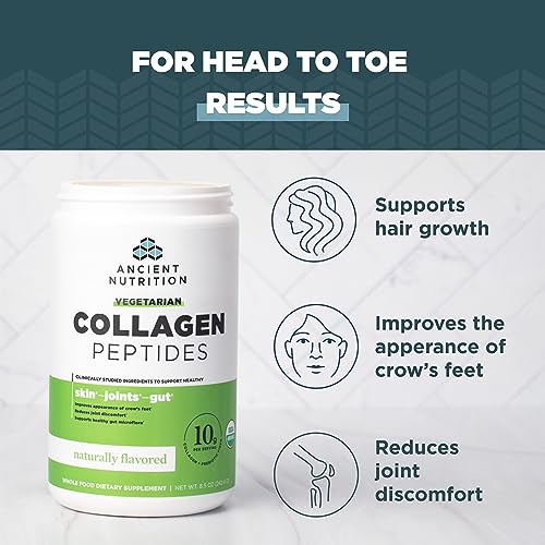 Ancient Nutrition Collagen Peptides - Supports Healthy Skin, Hair, Joints, 28 Servings