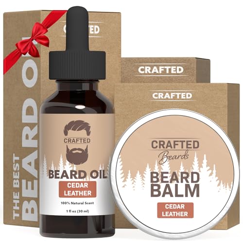 Beard Care Set - Nourishing Beard Oil & Balm, Organic Ingredients, Cedarwood Scent - Gift for Men