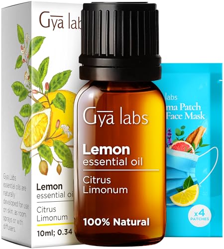 Gya Labs Lemon Essential Oil - Nourishing Skin, Refreshing Scent for Diffuser & DIY - 0.34 Fl Oz