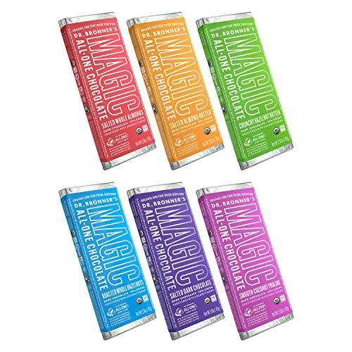 Dr. Bronner's Magic All-One Chocolate - Fair Trade Nutty Delights, 6 Count Variety Box